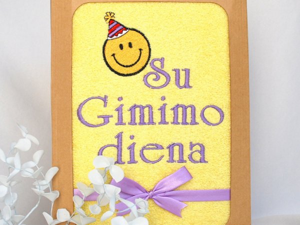 Šypsiukas - Siuvinėtas rankšluostis - Smile - Needlework
