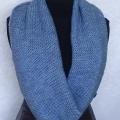 Grey blue big knitted scarf - Scarves & shawls - knitwork