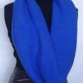 Blue big knitted scarf - Scarves & shawls - knitwork