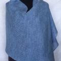 Big knitted blue grey scarf - Machine knitting - knitwork