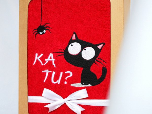 Siuvinėtas rankšluostis kačių mylėtojai ar mylėtojui - KĄ TU? - Needlework