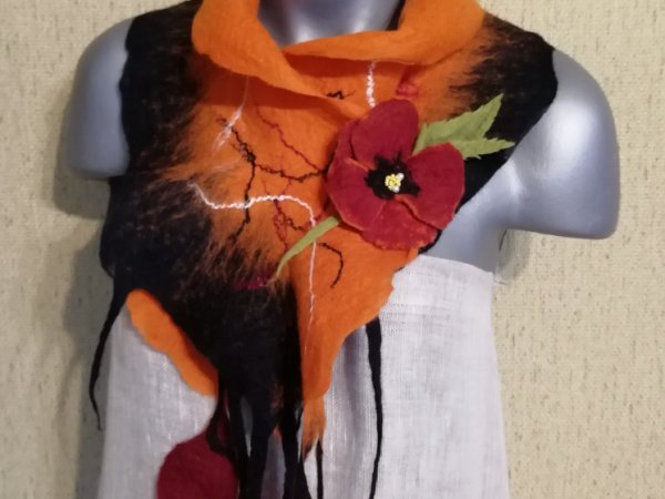 Veltas šalikas "oranžinis" 3
