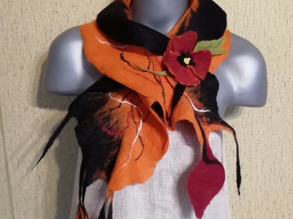Veltas šalikas "oranžinis" 1