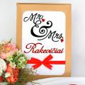 Ebroidered towel in box for Mr. and Mrs.  - Needlework - sewing