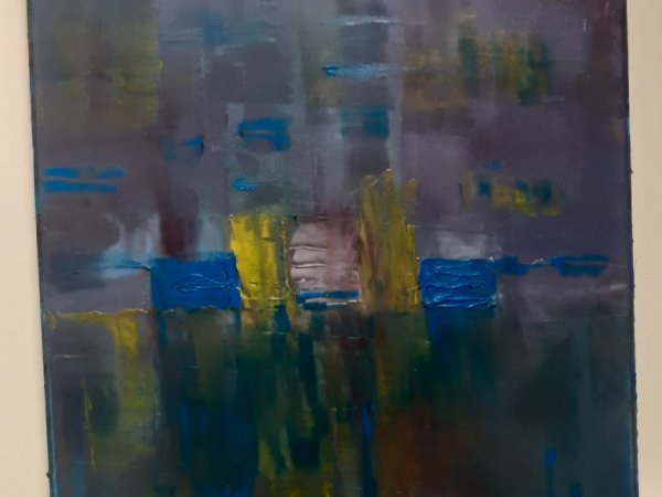 City lights - Oil painting