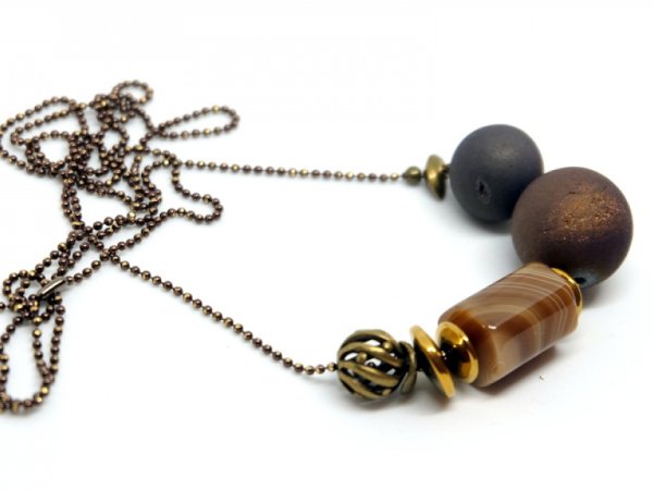  Minimalist necklace with agate - Neck pendants