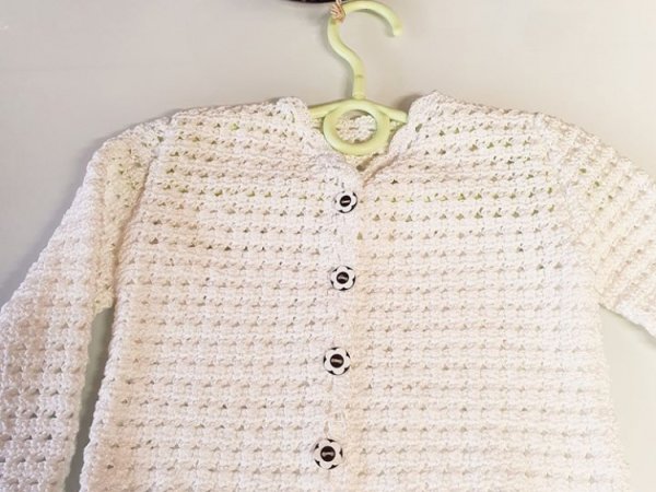 Nertas megztukas mergaitei Baltas - Sweaters & jackets