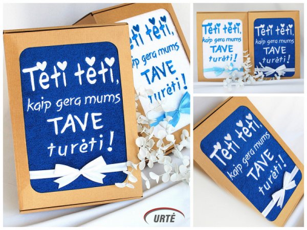 Tėti tėti, kaip gera mums Tave turėti! - Siuvinėtas rankšluostis 2