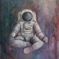 Astronaut - Discovering New Worlds - Oil painting - drawing