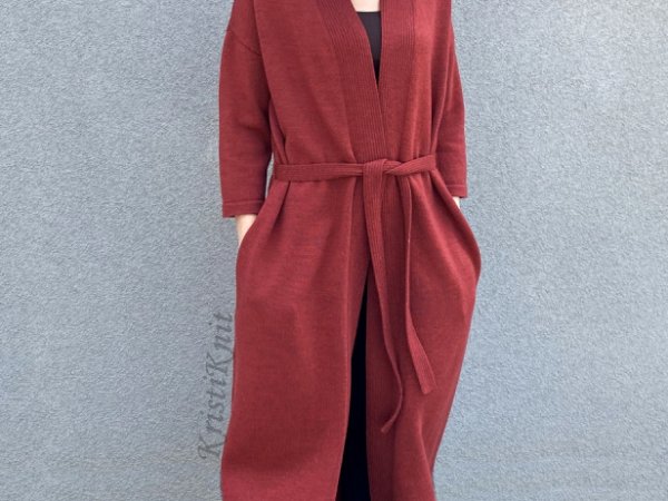 moteriškas ilgas kardiganas ''Bordo'' - Sweaters & jackets