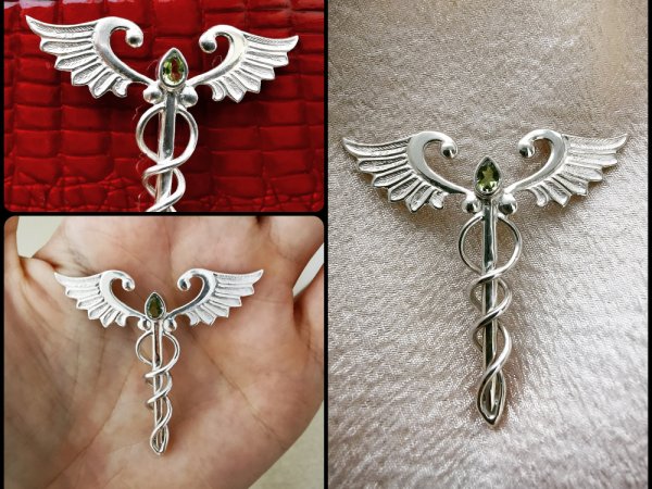 Sidabrinė segė, angelas, širdis. - Metalo dirbiniai