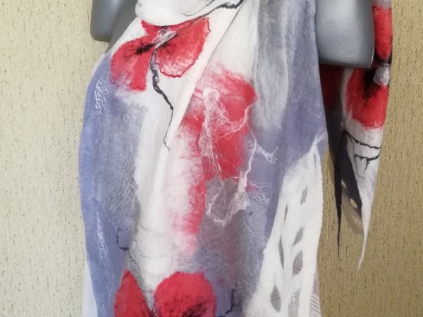 Veltas šalis "Koralinės aguonos" - Scarves & shawls