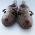 brown puppies slippers - Shoes & slippers - felting