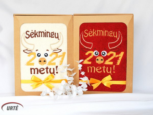 2021 Jaučio metai - Siuvinėti rankšluosčiai - Needlework