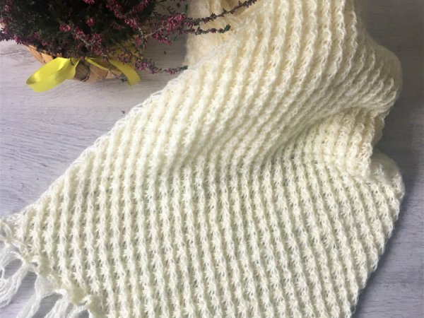 GP-927 Megztas kiaušinio likerio spalvos šalikas - Scarves & shawls