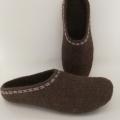 Mens brown slippers - Shoes & slippers - felting