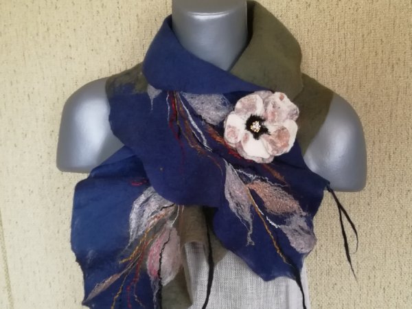 Veltas šalikas su sage " Amelija" - Scarves & shawls