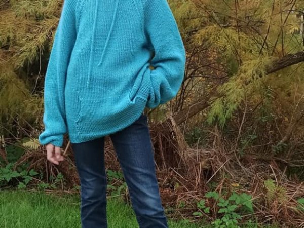 Mėlynas megztinis su gobtuvu - Sweaters & jackets