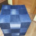 Pouf from jeans: three pairs of jeans consumed. Designed to put your feet up :) - For interior - sewing