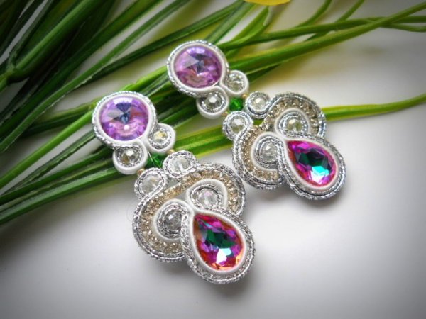 auskarai "Rožinė svajonė" - Soutache