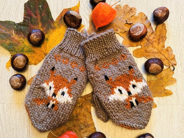 GP-1102 Vaikiškos pirštinytės ,,Lapė" - Gloves & mittens