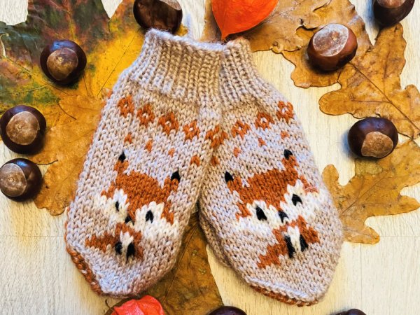 GP-1103 Vaikiškos pirštinytės ,,Lapė" - Gloves & mittens