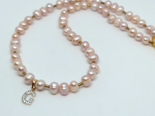 Freshwater pearl necklace with letters 3
