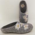 white chamomiles - Shoes & slippers - felting