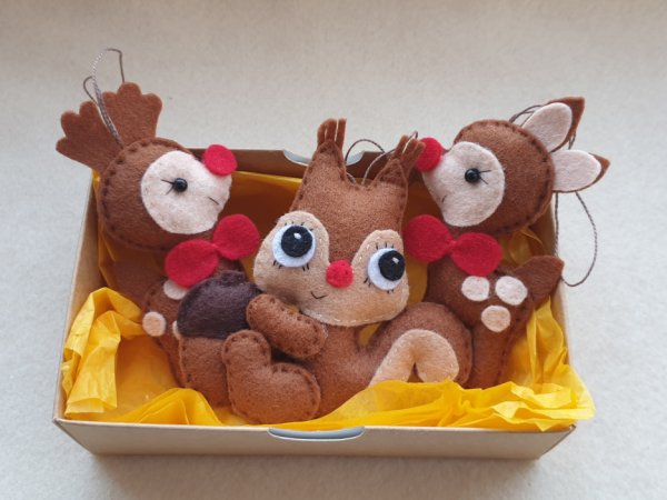 Kalėdiniai žaisliukai iš veltinio - Dolls & toys