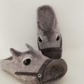 Grey horse slippers - Shoes & slippers - felting