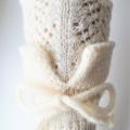 woolsocks handknit "Ellegant" white - Socks - knitwork