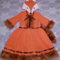 Fox carnival costume with brown decor for girls - Other clothing - sewing