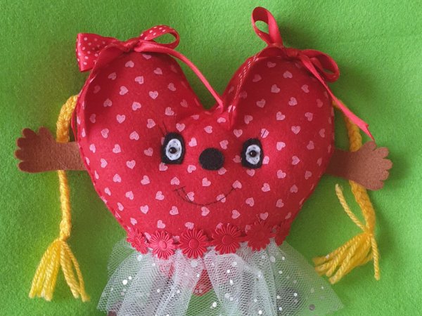 Širdelė iš filco - Dolls & toys