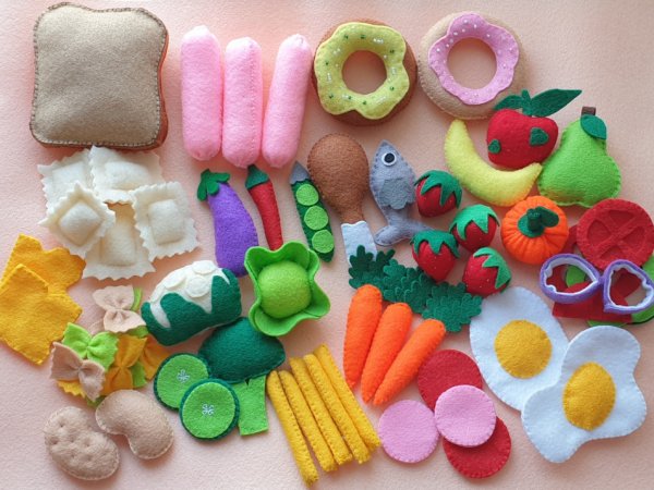 Maisto produktai iš veltinio - Dolls & toys