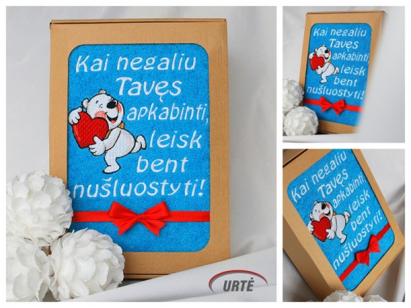 Kai negaliu Tavęs apkabinti, leisk bent nušluostyti! Meškis su širdute 3