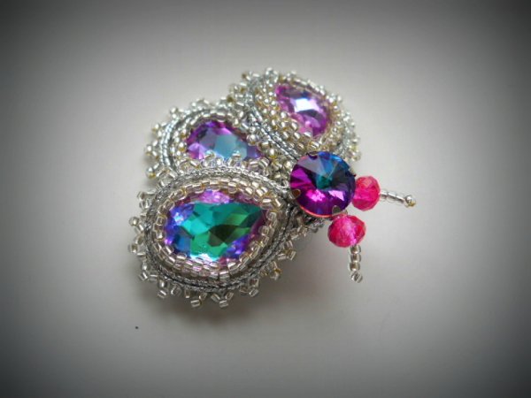 sagė vabaliukas "rožiniai sapnai" - Soutache