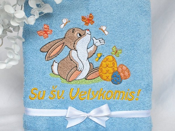 Simbolinė dovanėlė velykų proga - siuvinėtas rankšluostukas - su šv. velykomis - Needlework