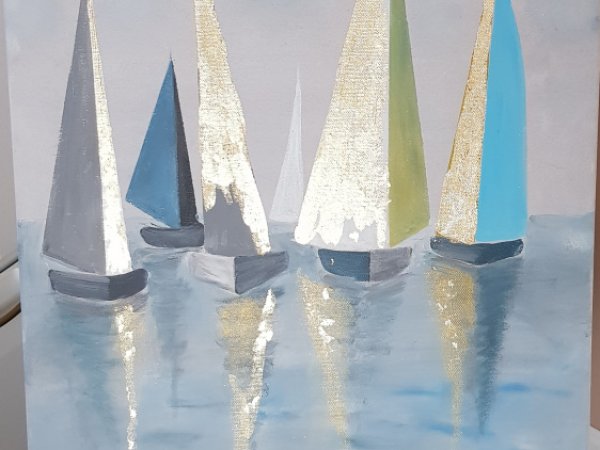 Paveikslas "Burės" - Acrylic painting