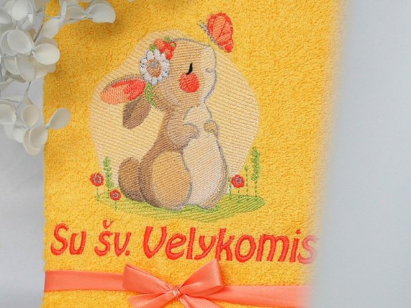 Simbolinė dovanėlė šv. Velykų proga - siuvinėtas rankšluostukas - su šv. velykomis - Needlework