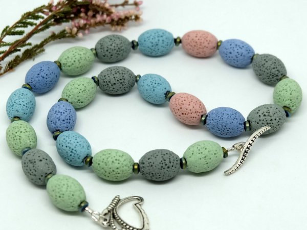 Multicolored lava necklace - Necklace