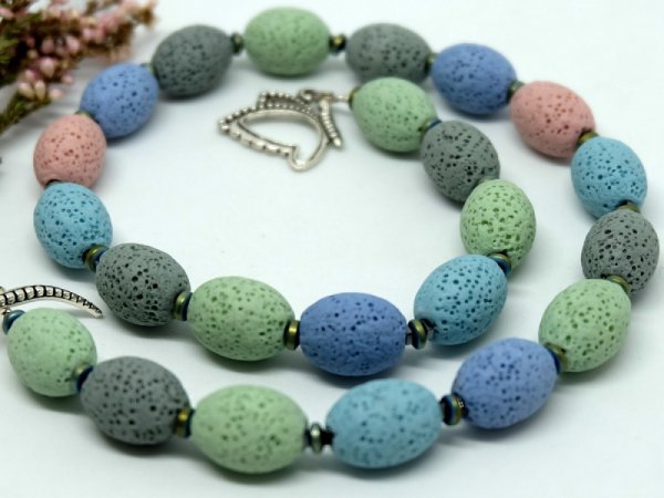 Multicolored lava necklace 2