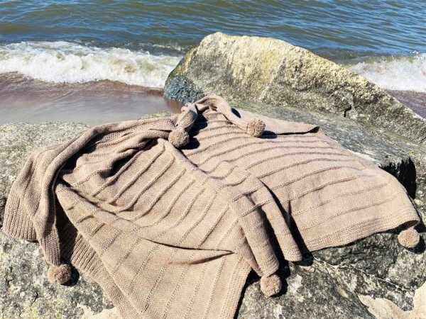 GP-1243 Alpakos vilnos megztas pledukas kūdikiui su burbulais 2
