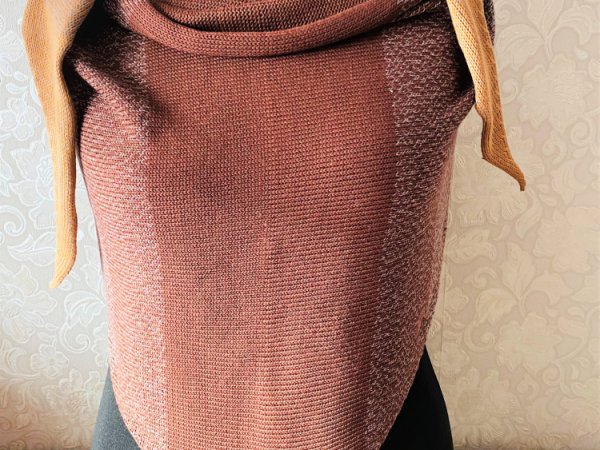 GP-1242 Megzta šokolado spalvos medvilninė skara ,,Baktusas" - Wraps & cloaks