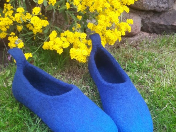 veltos kambario šlepetės mėlynos - Shoes & slippers