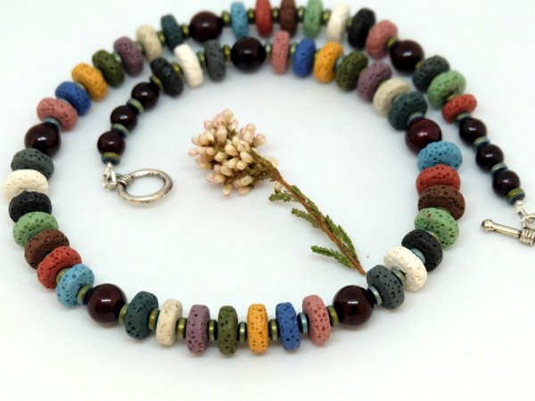 Summer multicolored lava necklace - Necklace