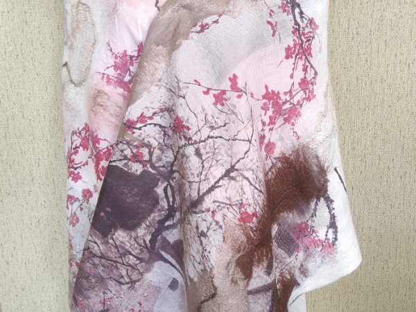 veltas didelis šalis" Sakurų sodas" - Wraps & cloaks