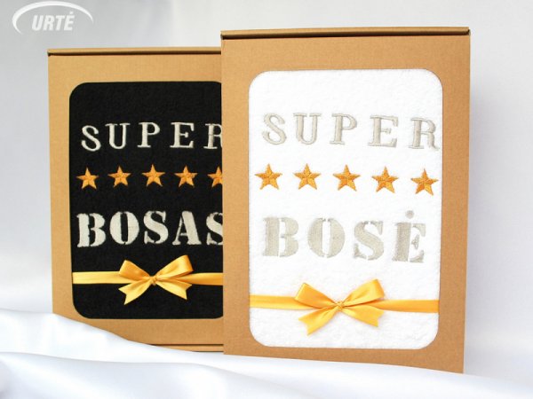 Dovana BOSUI ar BOSEI - siuvinėti rankšluosčiai - penkios žvaigždutės 2