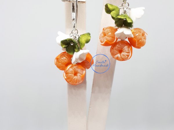Polimerinio molio auskarai mandarinai - Earrings