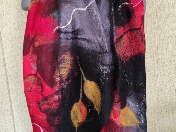 veltas šalikas"Raudoni vakarai" 3