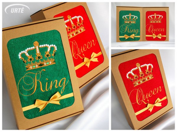 King / Queen - siuvinėti rankšluosčiai 2
